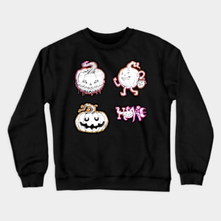Halloween B&W Jack O' Lantern Sticker Pack Crewneck Sweatshirt